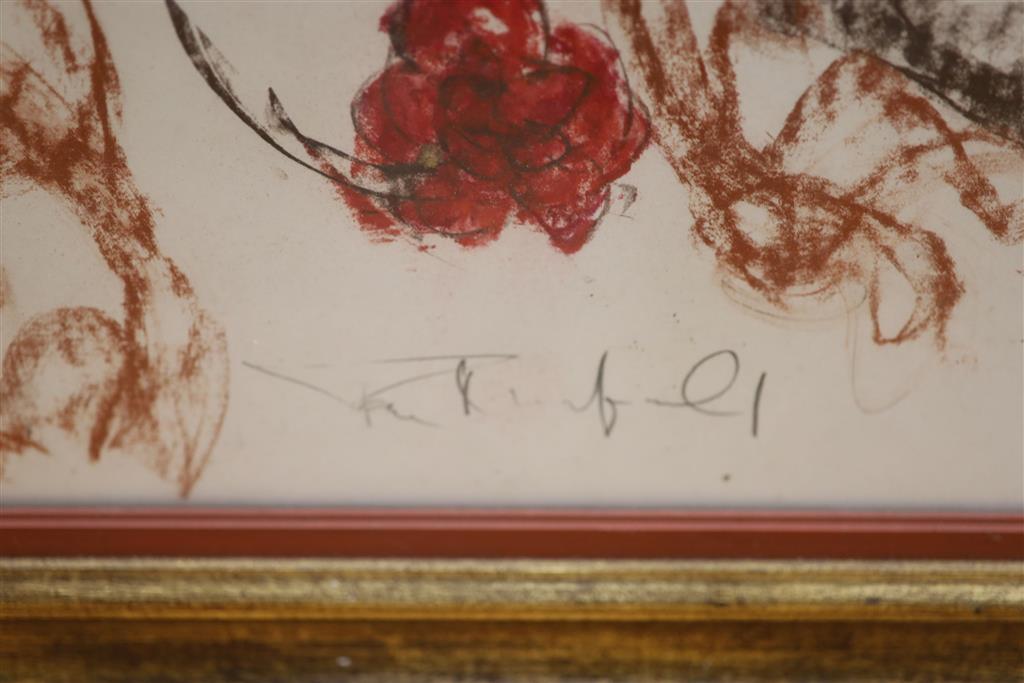 Tom Merrifield (1933-), coloured chalk, Study of a seated woman, signed, 92 x 95cm